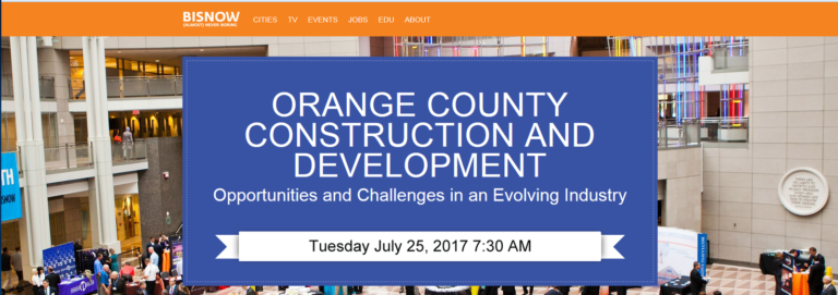 Bob Sonnenblick Speaking at Bisnow Orange County Construction and Development Conference