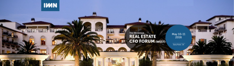 Bob Sonnenblick to moderate: Real Estate Financing Strategies panel at IMN Real Estate CFO Forum 5-10-2016