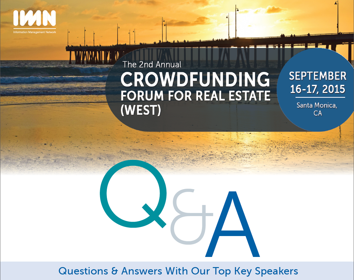 Robert Sonnenblick Key Speaker at IMN 2nd Annual Crowdfunding Forum for Real Estate West